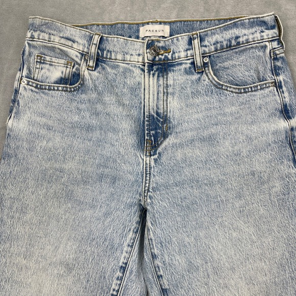 Pacsun Jeans Women's Size 28 Blue Acid Wash Distressed Denim Wide Leg - Picture 2 of 9